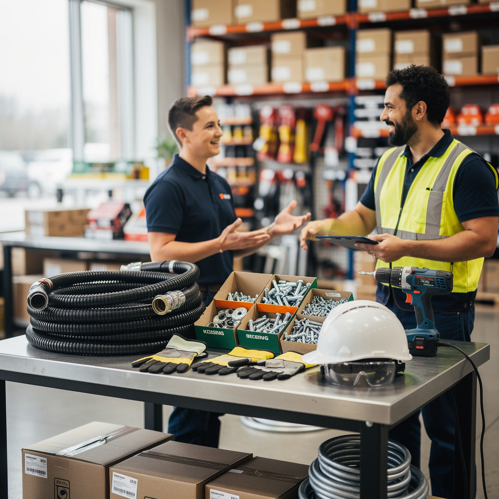 American Industrial Supply warehouse with organized industrial equipment and tools for contractors in Lompoc and Santa Maria